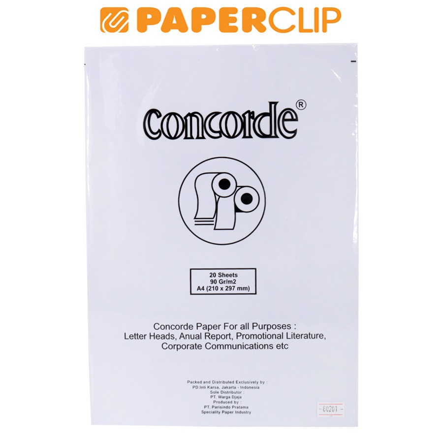

KERTAS CONCORDE 80201 90GA4@20