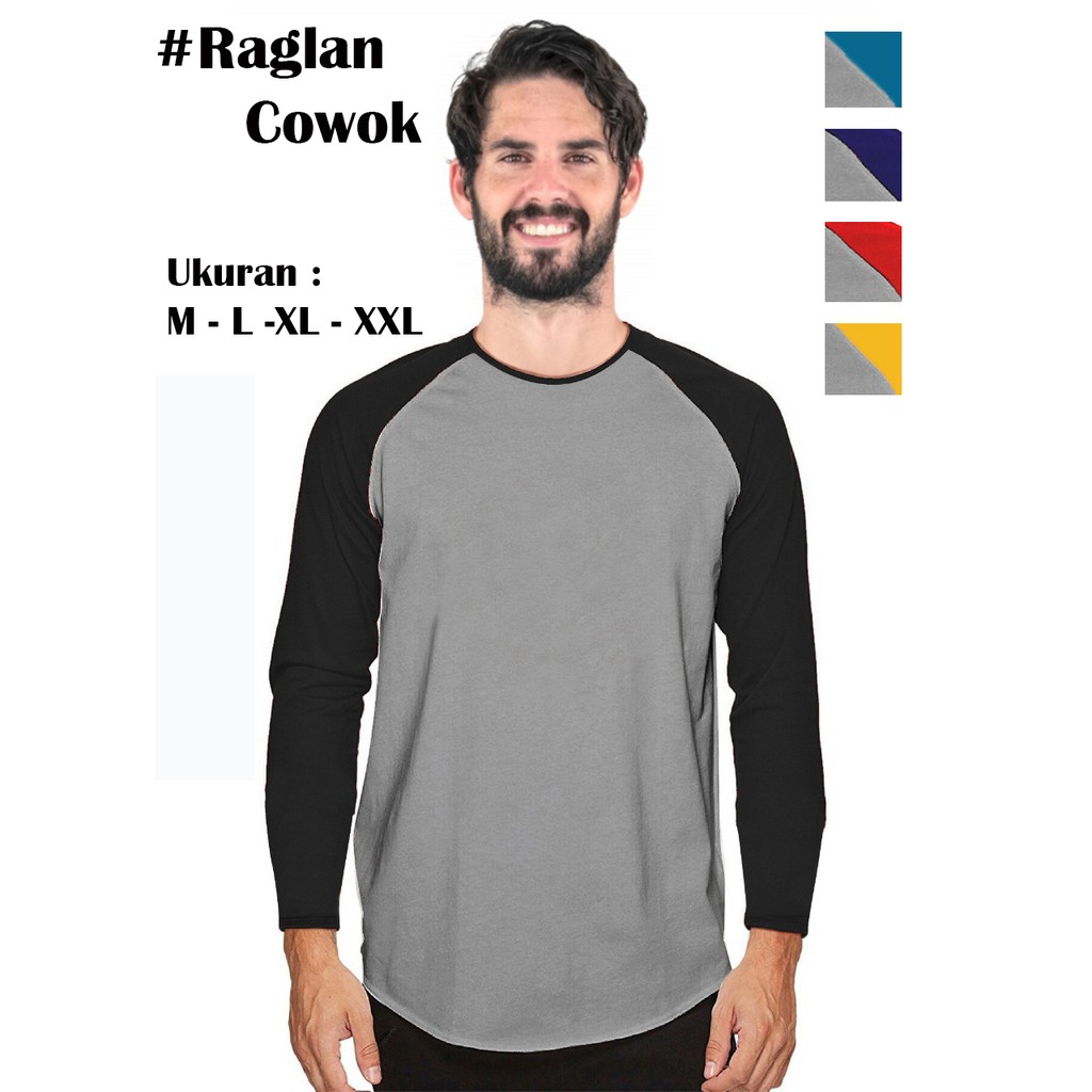 Myco Kaos Raglan Cowok Lengan Panjang | Raglan Pria | Ukuran M-L-XL-XXL