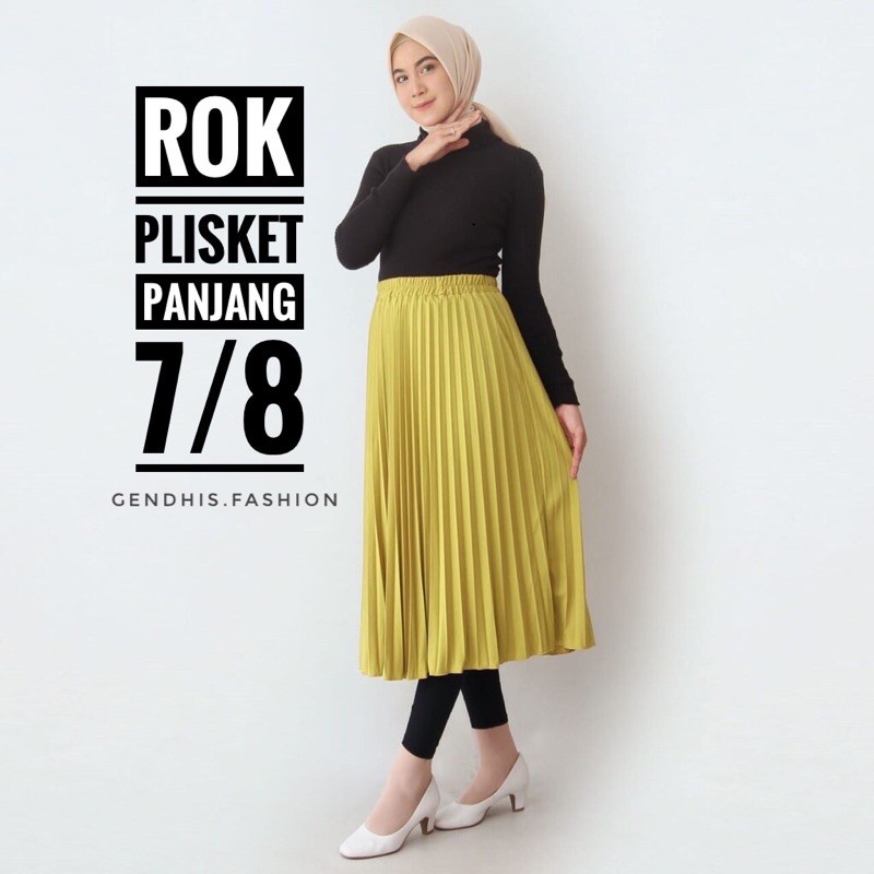 Rok Plisket 7 8 Premium/Rok 7 8 midi skirt