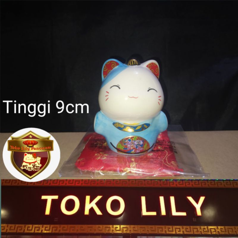 Pajangan Kucing Hoki 9cm / Patung Kucing Rezeki / Lucky Cat Couple / Couple Set kucing Rezeki