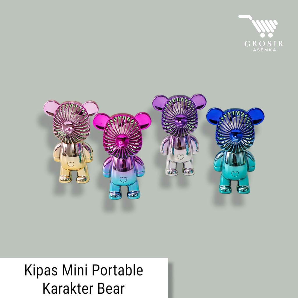 Kipas Angin Gradasi BEAR Viral Mini Portable USB Charge Kipas Angin Genggam Rechargeable Fan 3-Speed