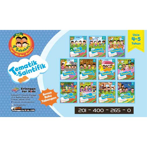 PAKET BUKU TEMATIK SAINTIFIK 11 TEMA TK A & TK B