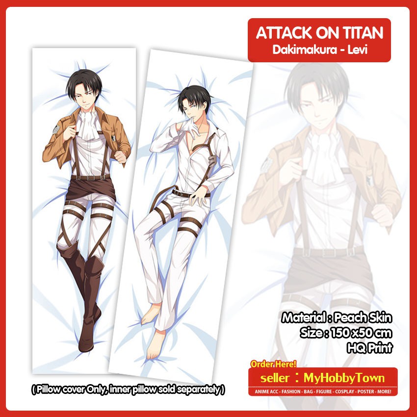 Sarung Bantal Anime Dakimakura Shingeki no Kyojin Attack On Titan SNK AOT : Levi Ackerman