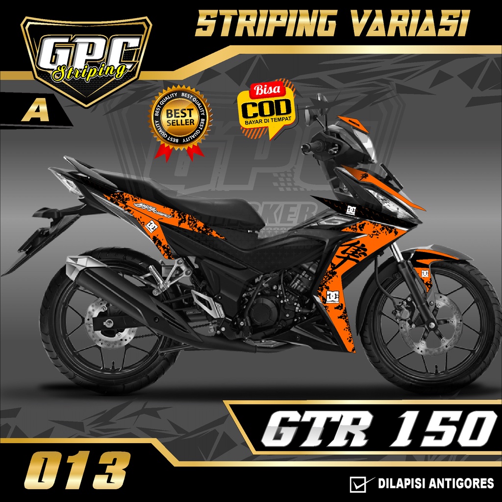 Sticker Striping Sticker Lis Variasi Honda Supra GTR 150 -Desain Bercak Minimalis GPC 013