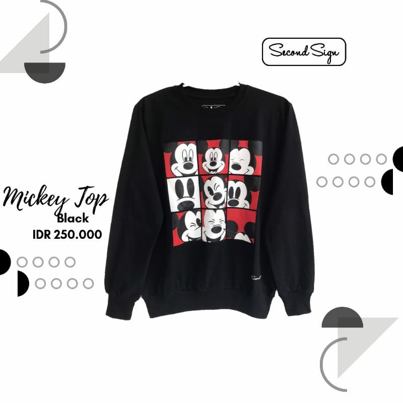 Mickey Top Black Second Sign Original