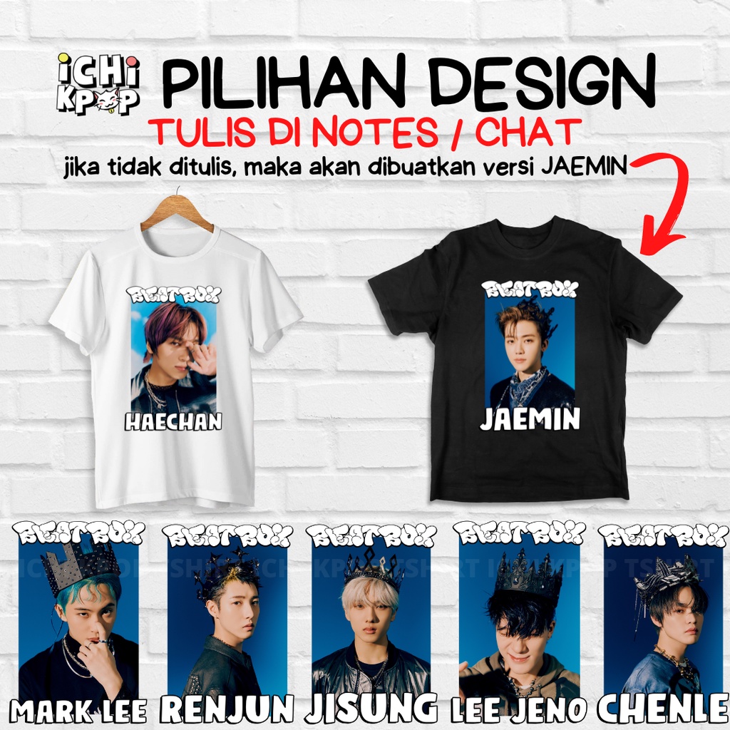 [ICHI KPOP] T-SHIRT NCT BEATBOX FOTO  (JAEMIN HAECHAN MARK LEE JENO CHENLE JISUNG RENJUN)