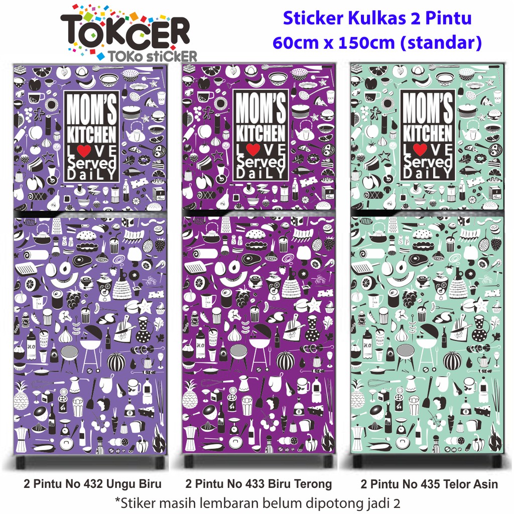 Stiker Kulkas 1 Pintu dan 2 Pintu MOMS LOVE