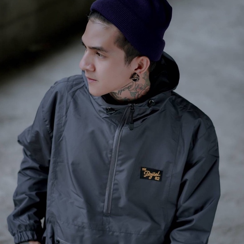 The Bojiel Jacket Cagoule Saku Doraemon Pria Wanita Simple Polos Original Distro Populer Grey