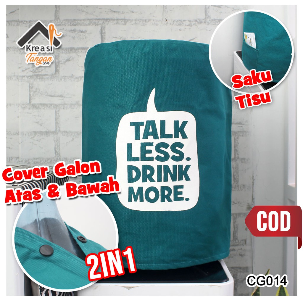 PAKET LEBIH MURAH - Cover Galon &amp; Cover Kulkas Warna Tosca (Paket Polos-03)