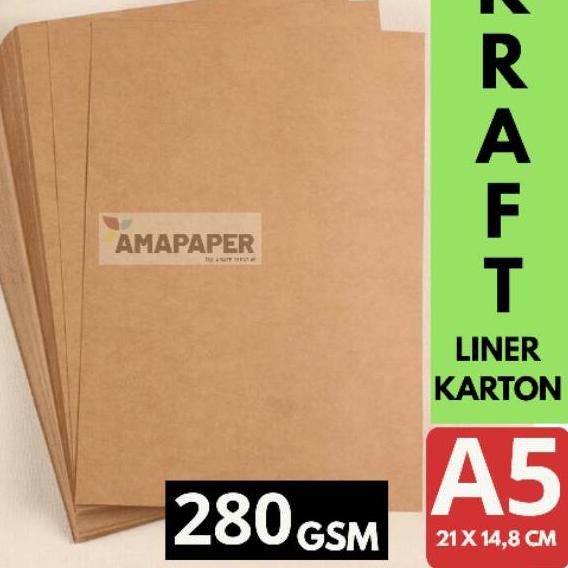 

Best Seller!! KODE-491 [100 LEMBAR] Kertas Karton Kraft Liner 280gsm A5 - Kertas Tebal Crafting Pape