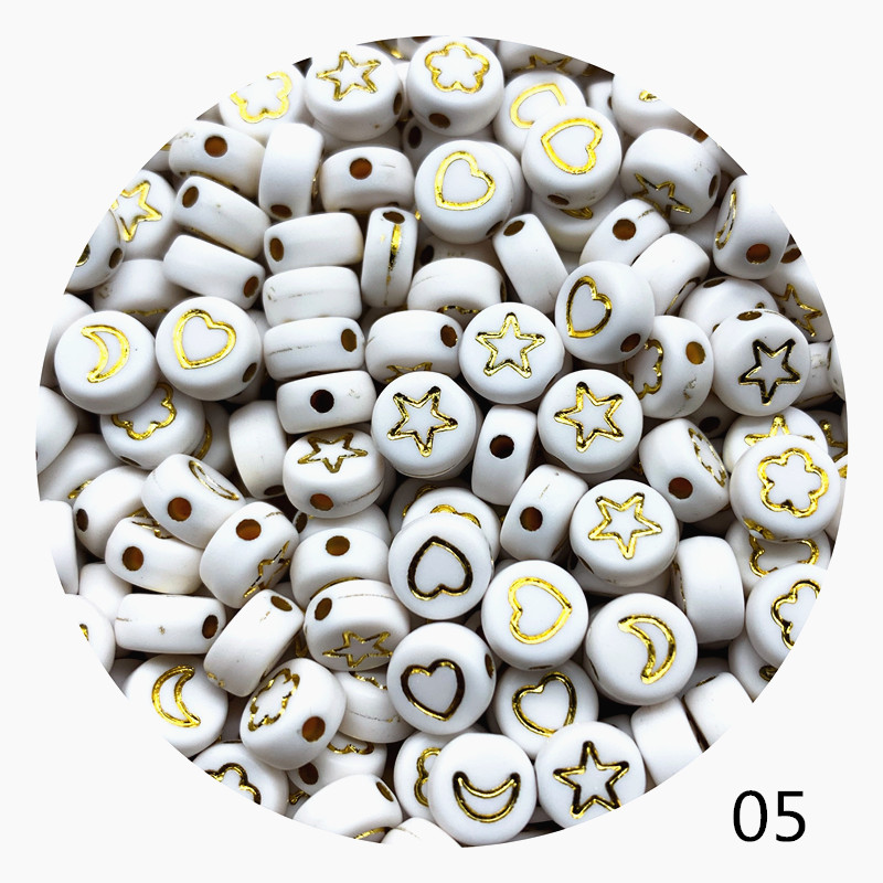 100Pcs/lot 4x7MM Oval Shape Acrylic Spaced Beads Stars Moon Beads For Jewelry Making DIY Charms Bracelet Necklac