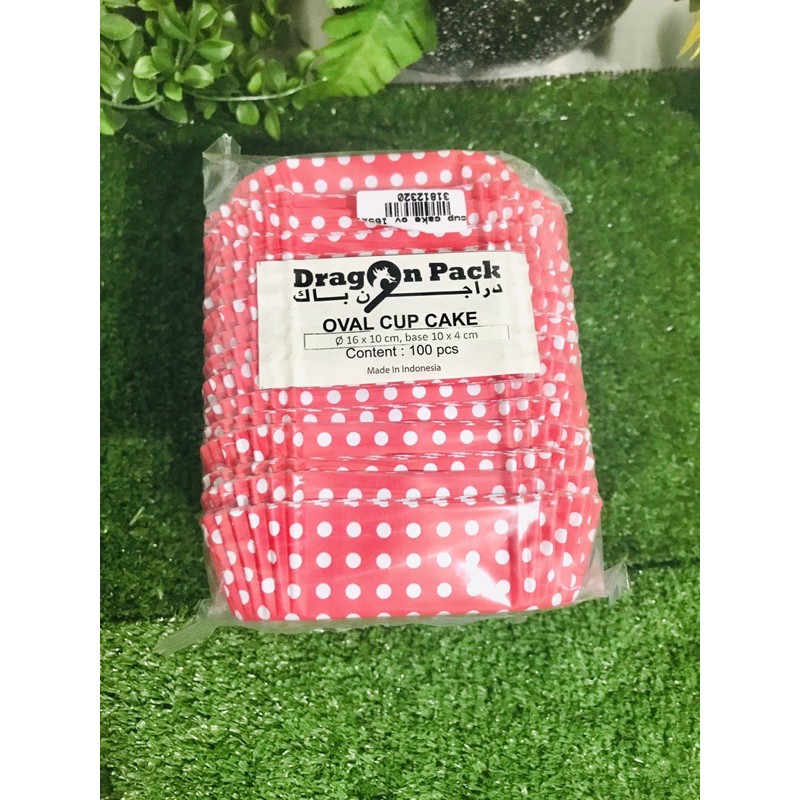 Cup cake Oval wadah kemasan roti/kue/makanan bahan kertas