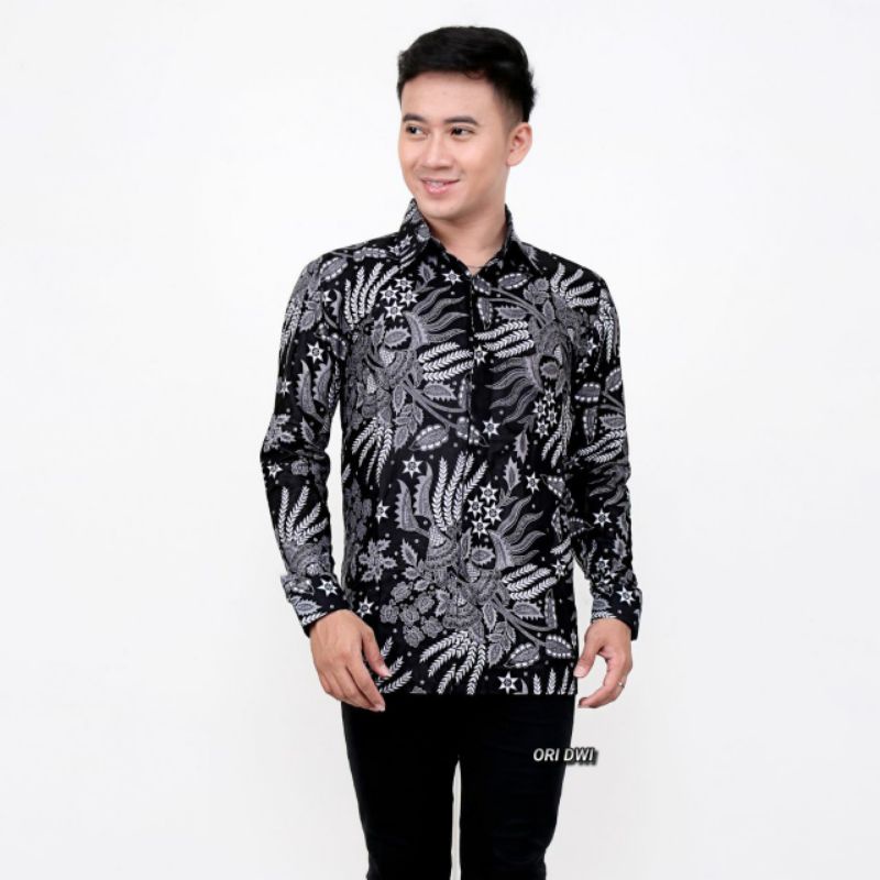 Batik Pria Lengan Panjang Terbaru Motif Kenongo Hrbo Terlaris