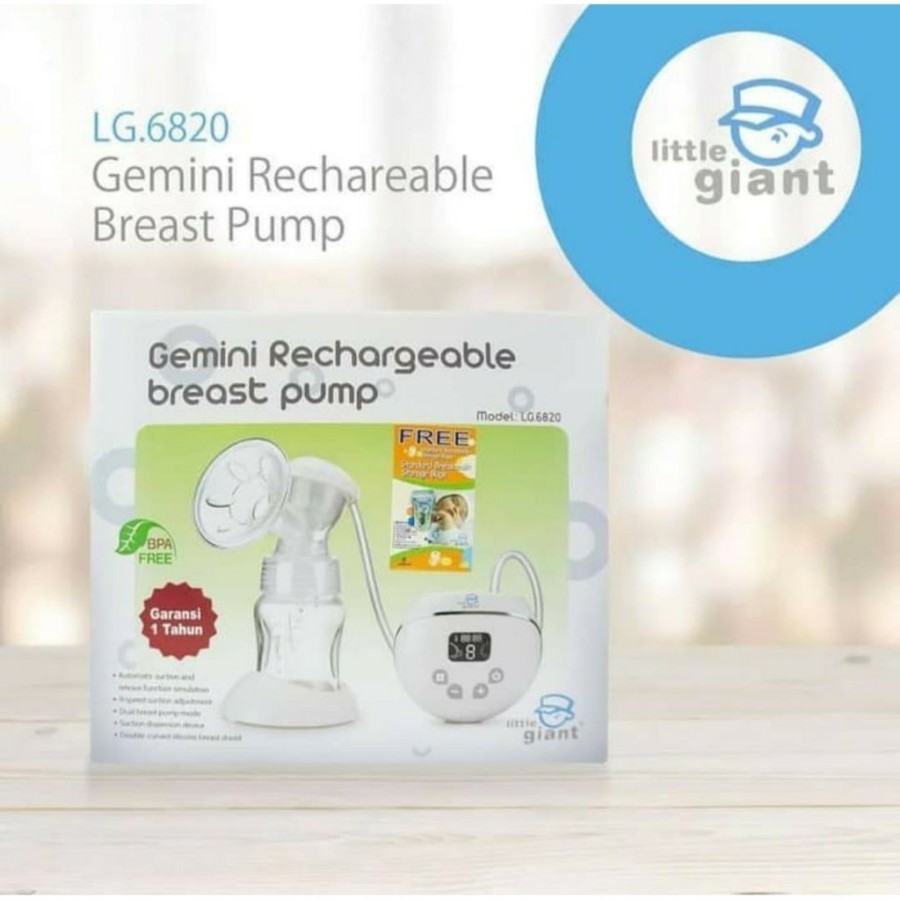 LG 6820 Little Giant Gemini Rechargeable Breast Pump / Pompa ASI Elektrik