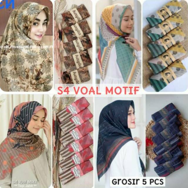 Terbaru Grosir 5pcs S4 DEENAY KW / Katun Voal Motif DEENAY KW