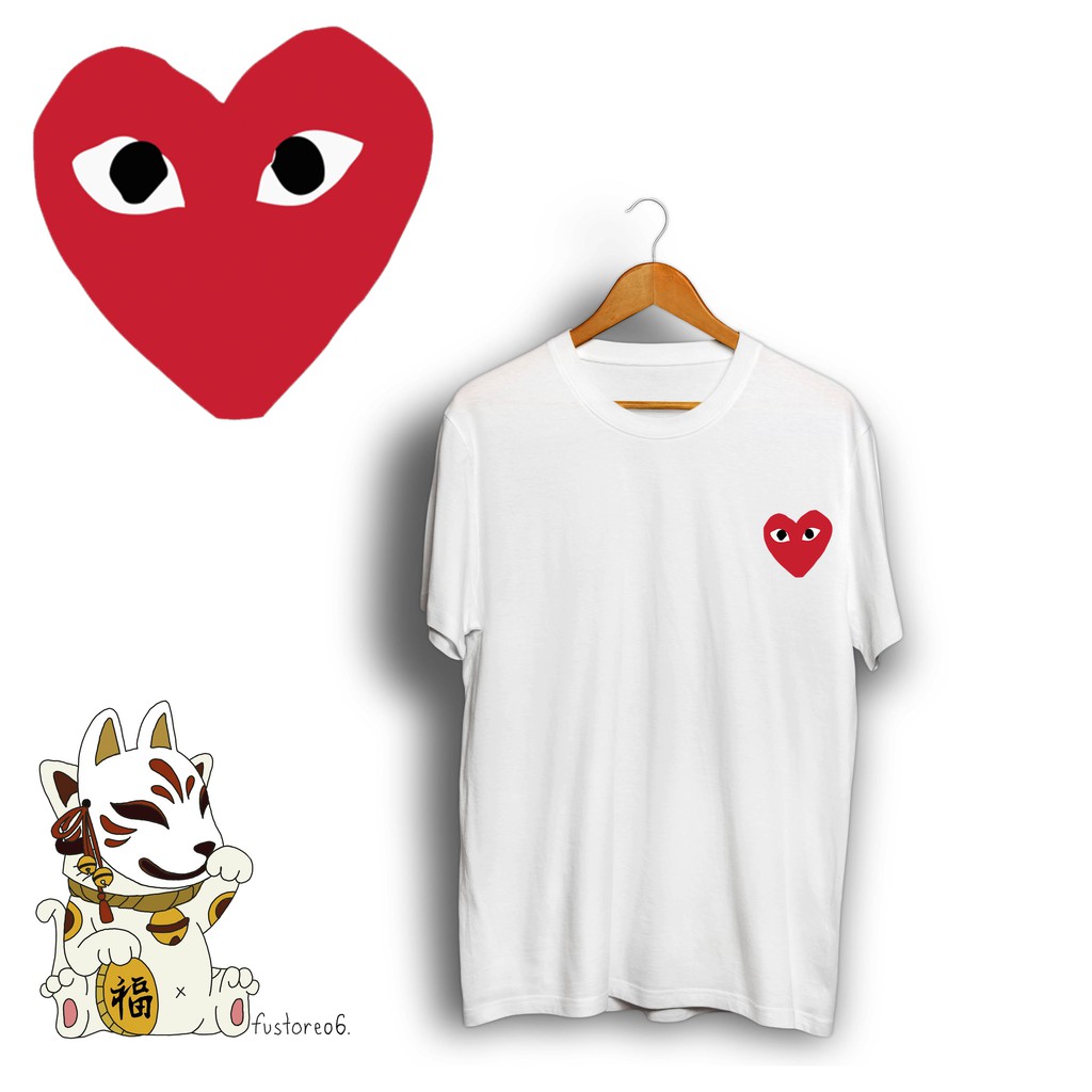 CDG 01 ALLSIZE OVERSIZE ANAK Play Hati Love Hypebeast Baju Kaos Premium Cotton Combed