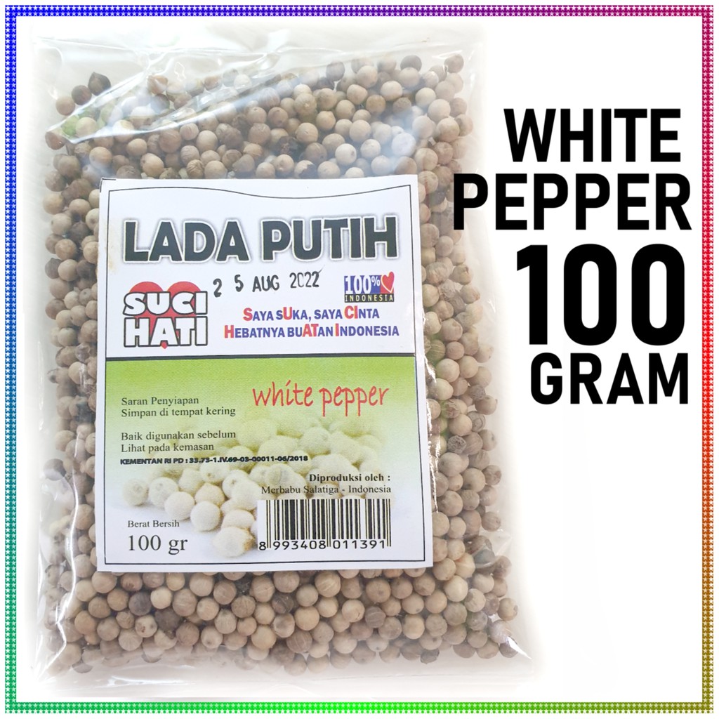 

LADA PUTIH 100 gram bumbu penyedap white pepper suci hati