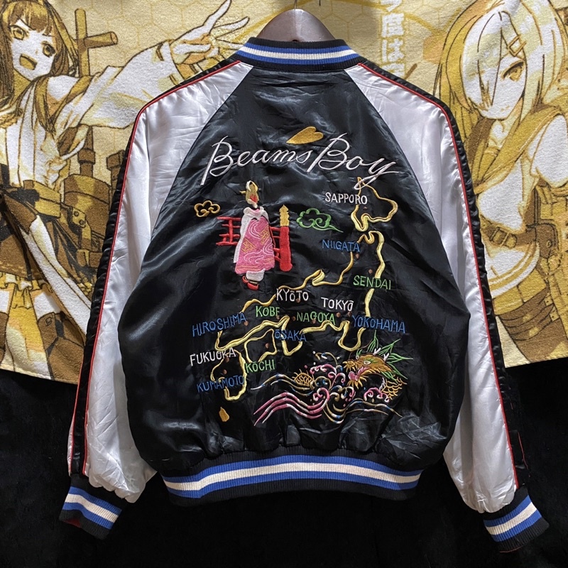 sukajan geisha japan map by beams japan