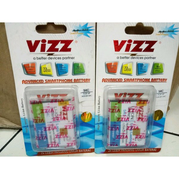 Battery Batre Baterai Vizz Advan S4C Double Power Original