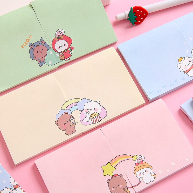 100 Lembar Memo Paper Bentuk Kartun Pasangan Lucu