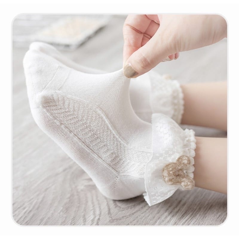 Kaos kaki bayi renda katun  / Baby lace socks / Kaos kaki renda anak perempuan