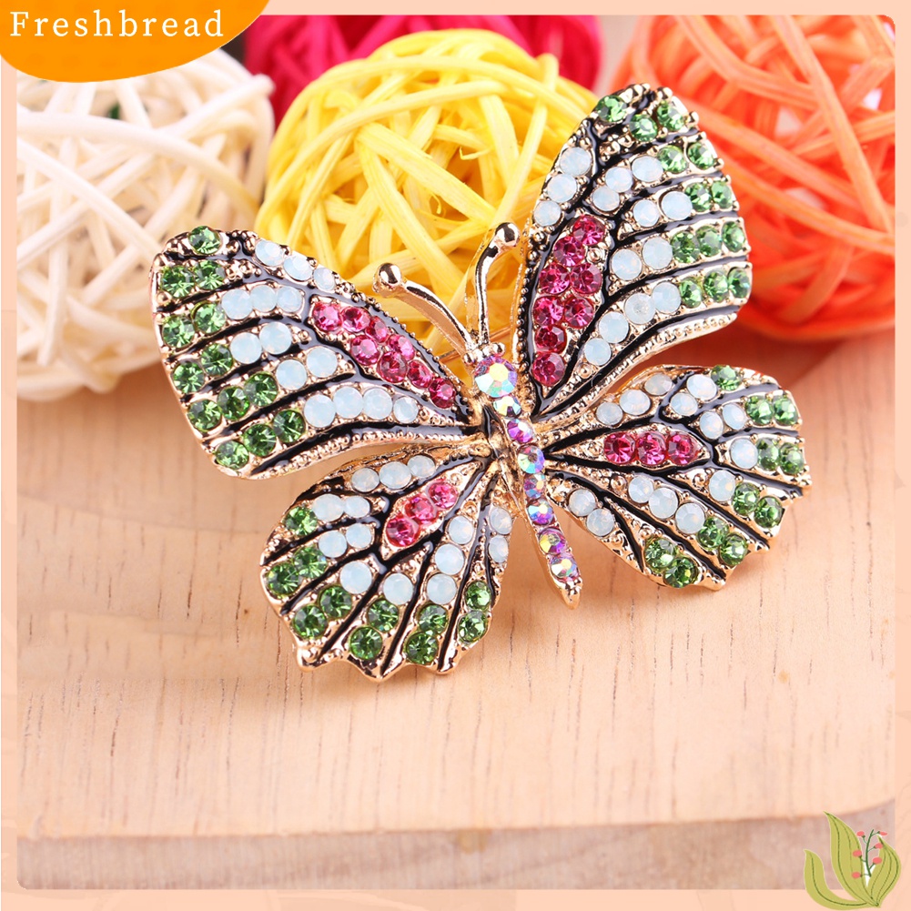 [ TERLARIS]Colorful Butterfly Rhinestone Brooch Pin Wedding Bridal Scarf Collar Jewelry