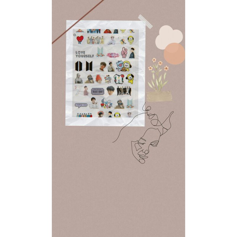 stiker isi 50pcs termurah untuk case HP / hiasan buku catatan