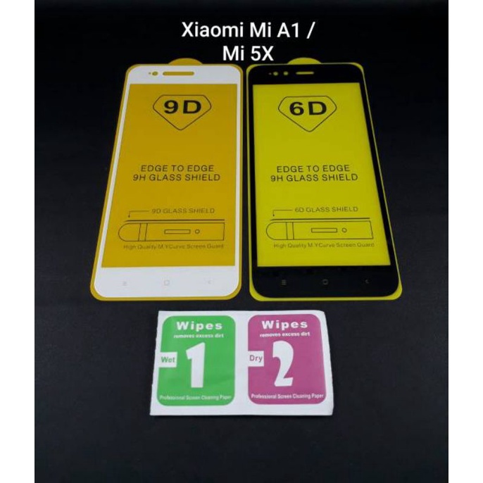 Tempered Glass anti gores Kaca Tg full list hitam Xiaomi Mia1 Mi5X Original