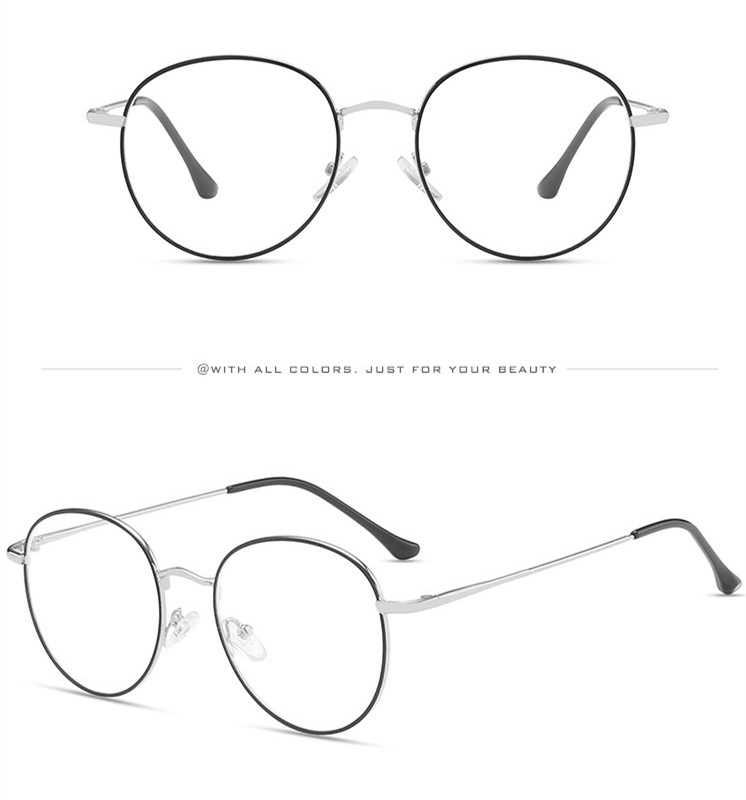 New retro  Anti Radiation Eyeglasses Korean metal round frame