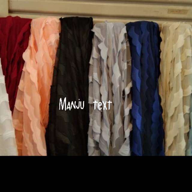 Kain Sifon Rubiah motif ombak/ bahan Rubiah / cocok untuk dress gaun seragaman gamis dll TERBARU