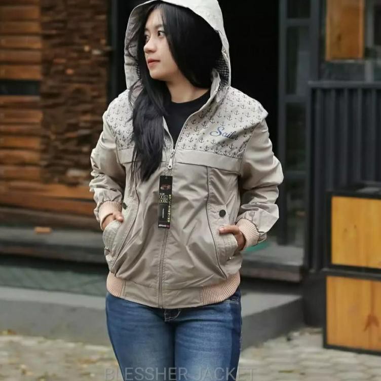 Mall Ofi54 [ HARGA DAMAI ] Jaket Sailor Sablon Wanita / Jaket Wanita  / Jaket Parasut Wanita /  °•.¸