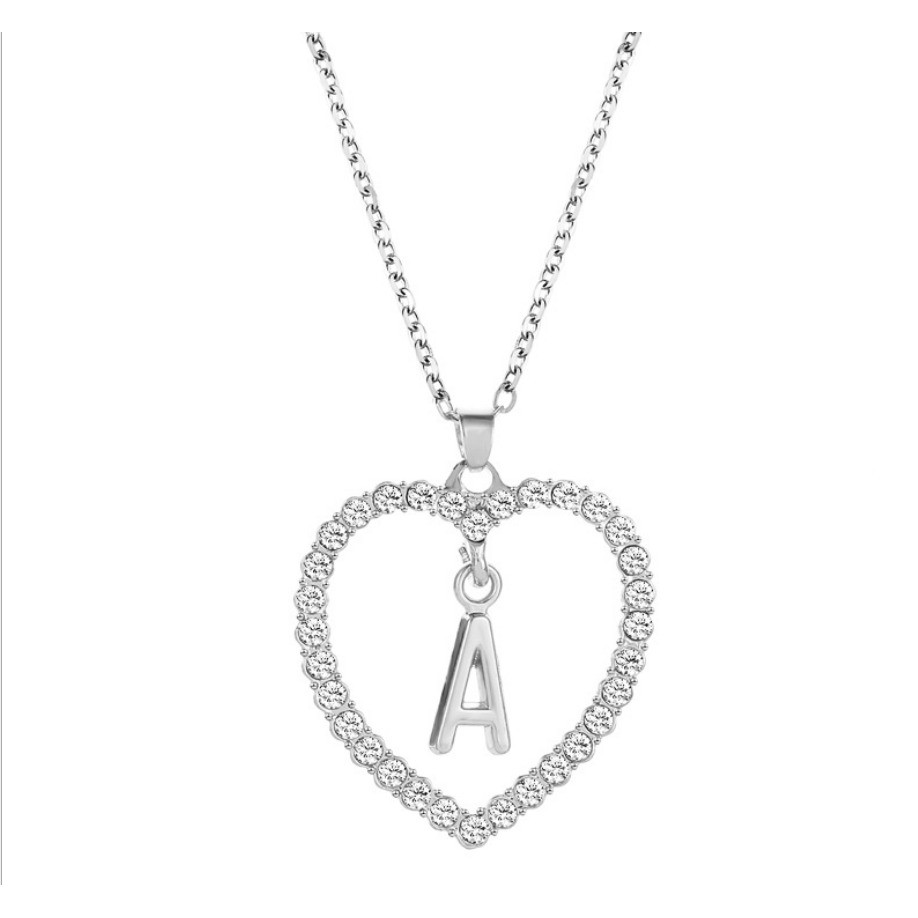 Grosir - K485 (A - M) Kalung Huruf Love Besar Stainless / Fashion Style / Set Perhiasan Wanita