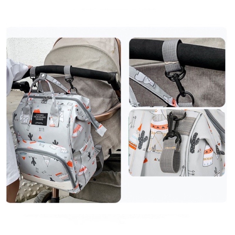 Mommy Bag /Tas Popok /Tas Bayi Ransel Besar WATER RESISTANT perlengkapan Bayi Motif BABY