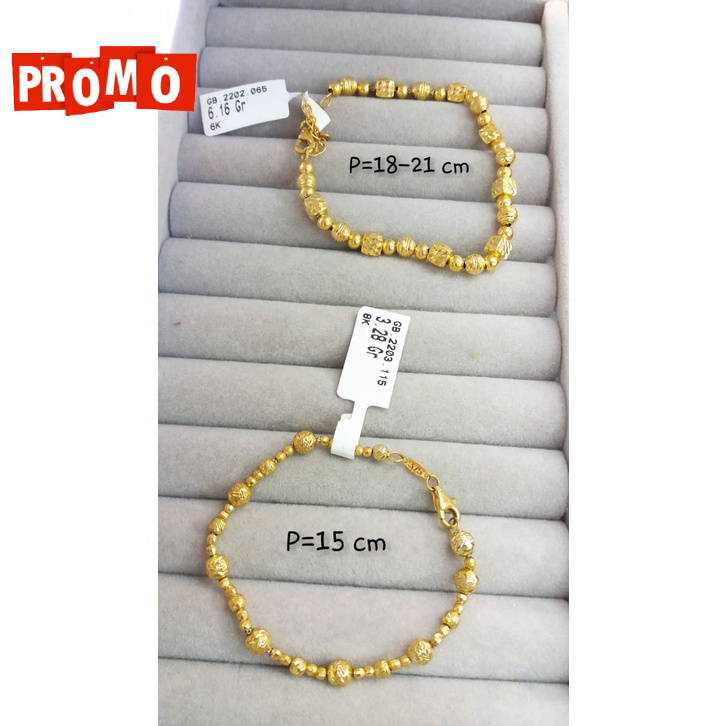 Gelang botoran rantai promo kadar 375 8karat ringan wanita dewasa