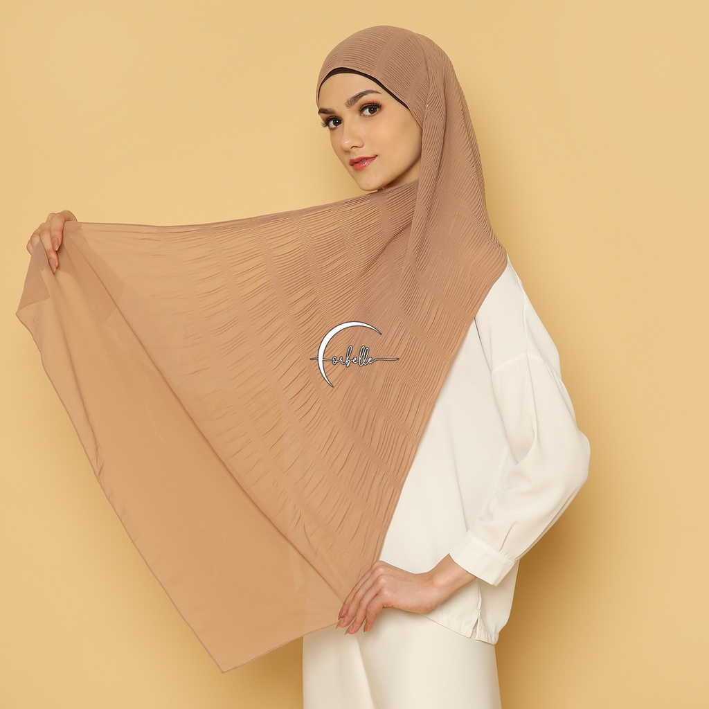 PASHMINA PLISKET SMOKE CERUTY BABYDOLL  |  PLISKET SMOK  |  PLEATS SHAWL BY ORBELLE