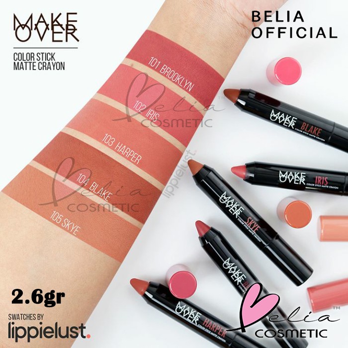 ❤ BELIA ❤ MAKE OVER Color Stick Matte Crayon 2.6g / mate makeover lipstick