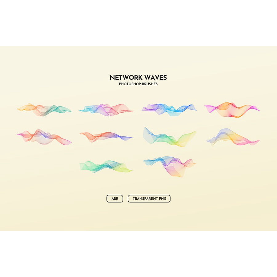 Digital Grid Waves - Photoshop Brushes