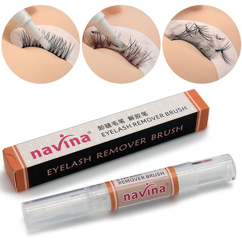 Original Navina Eyelash Remover Pen Brush Pembersih Lem Bulu Mata Eyelash Extension Profesional 10 ml