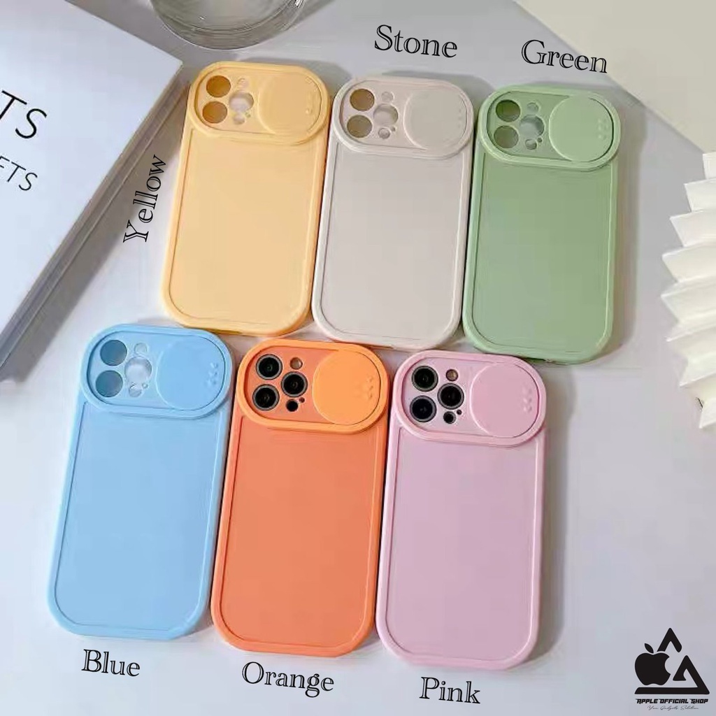 Softcase Lucu Rubber Korean Candy Oval 3D Slide Camera iPhone 13 PRO MAX 12 PRO MAX 11 PRO MAX XR X XS MAX 7 Soft Case Lucu Window Camera SILIKON MEWAH Camera Kamera Protection