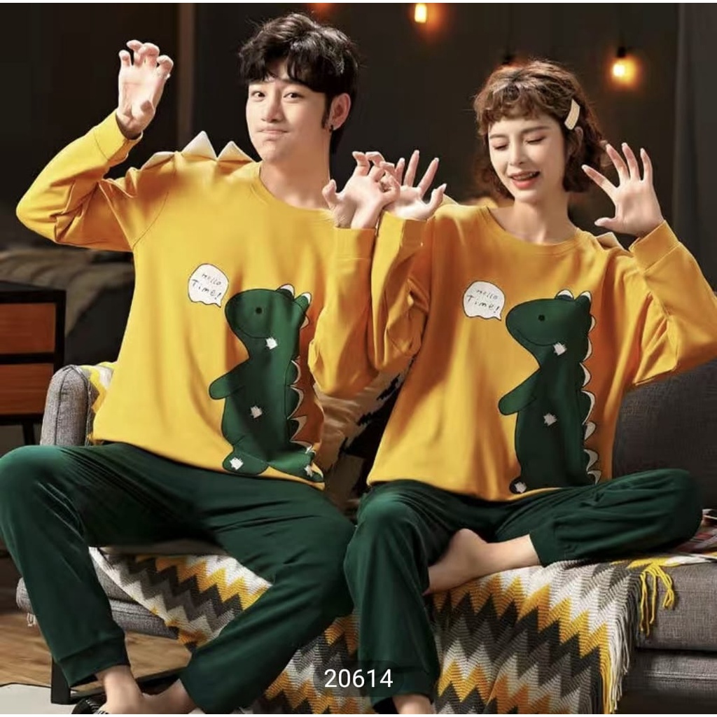 Baju tidur piyama pp couple bahan kaos import