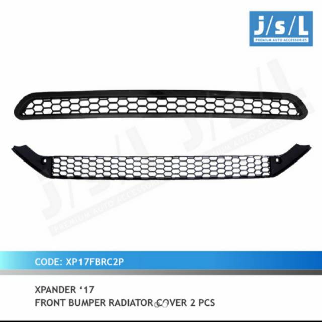 Front bumper radiator cover black 2pc Xpander jsl