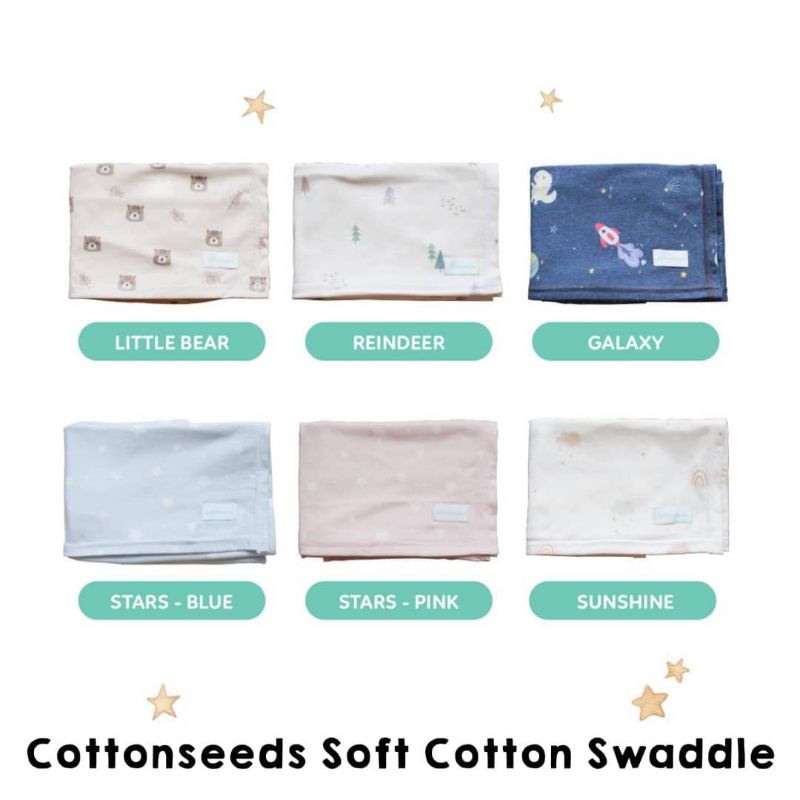 Cottonseeds Soft Cotton Swaddle / Bedong Bayi