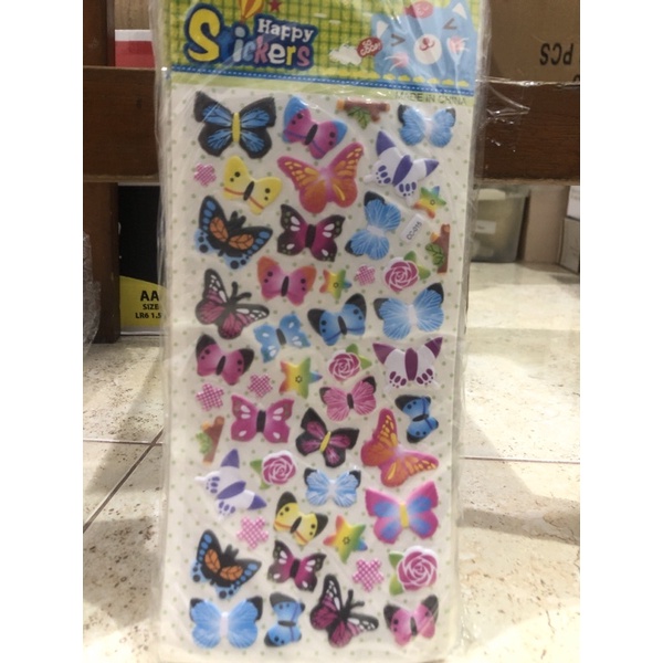 Sticker karakter pooh frozen boy girl music princess avenger 3D glitter-Kupu-kupu