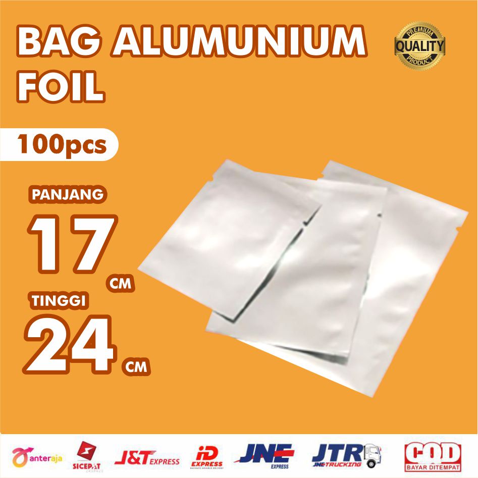 

junaidi_fahmi - sachet bag aluminium foil 100pcs 17x24cm - kantong kemasan shopee