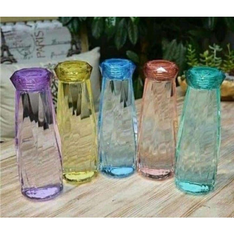 BESELLER 100% Botol Minum Kaca Diamond Import, 5 Varian Warna