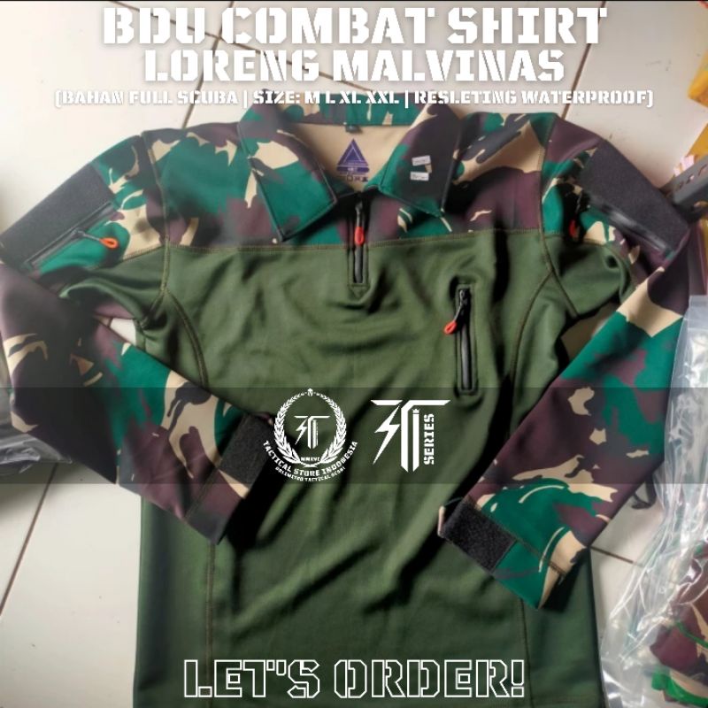 BDU Scuba Loreng Malvinas - BDU Combat Shirt Full Scuba Lengan Panjang