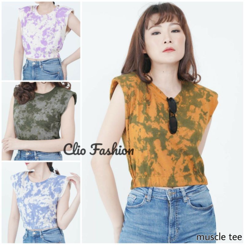 Padded tshirt / Muscle tee / Atasan wanita / Kaos / t shirt /tie dye