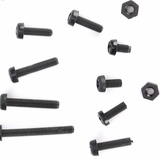 160pcs M3 nylon hitam black screw nut baut mur rc elektrik plastik