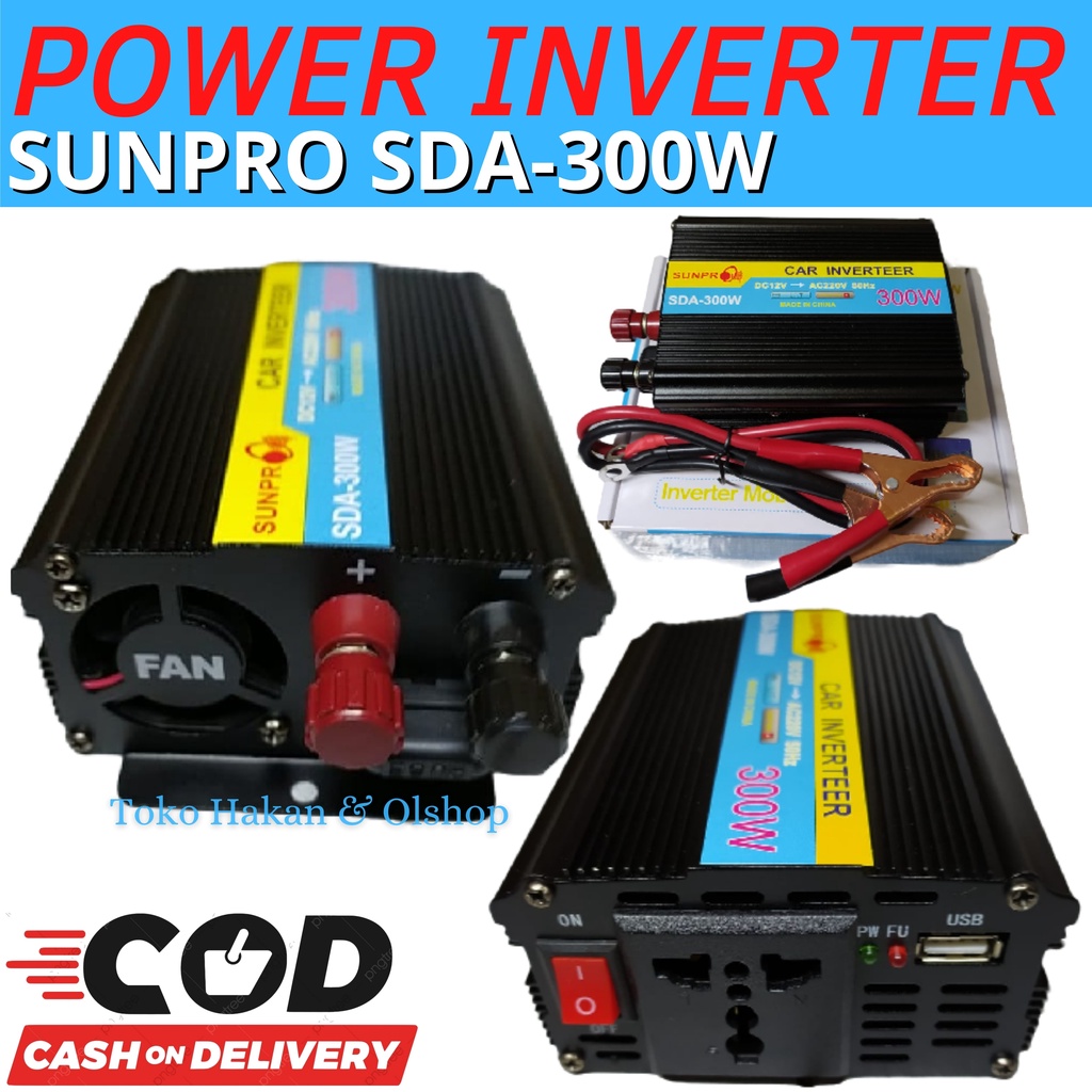 Jual Power Inverter SUNPRO SDA-300W CAS AKI MULTIFUNGSI - Inverter AC