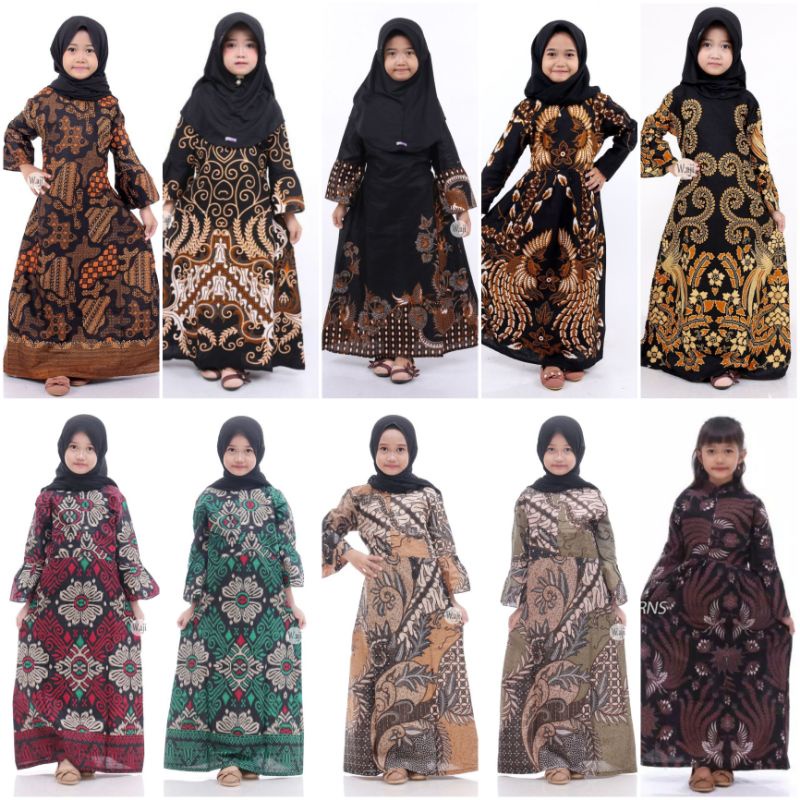 Gamis Batik Anak motif terbaru murmer usia 4-12tahun